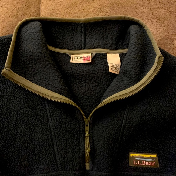 L.L. Bean Forest Green Quarter-Zip - Picture 2 of 2